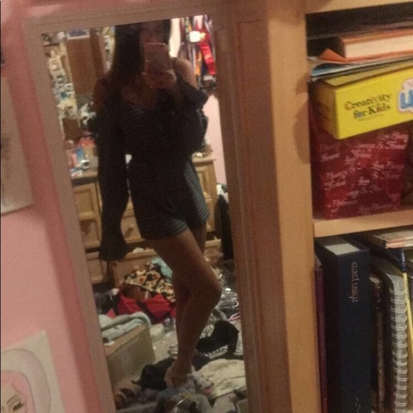 Gingham Romper - Picture 2 of 3